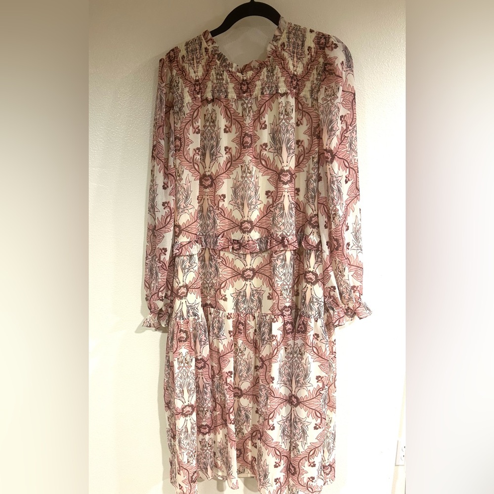 Gorgeous blush and burgundy dress XL long sleeves